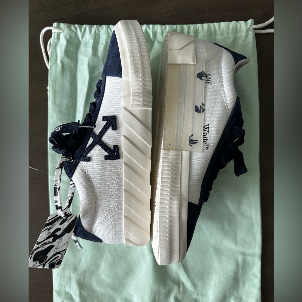 Off White Vulcanized Suede Sneakers